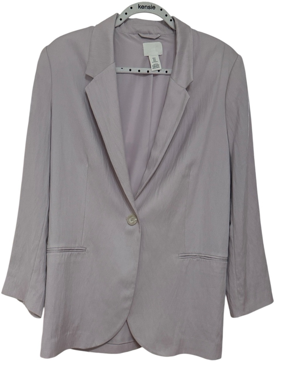 H&M Size M Lavender Women's Single-Button Lightweight Blazer